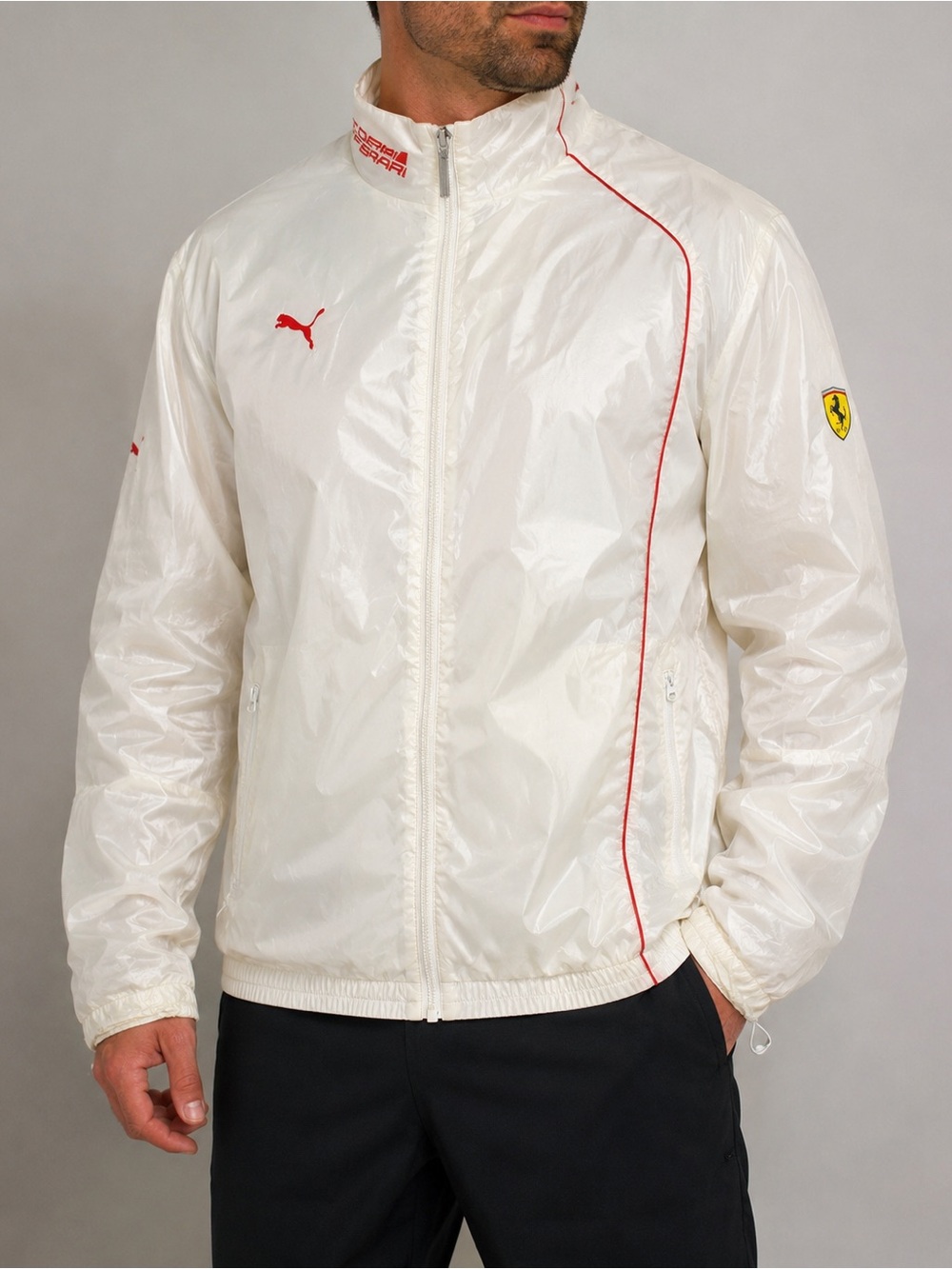 Puma Ferrari White Windbreaker Jacket XL